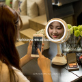 2017 hot new products bluetooth speaker music mirror LED makeup mirror with led light 5X magnification cosmetic mirror